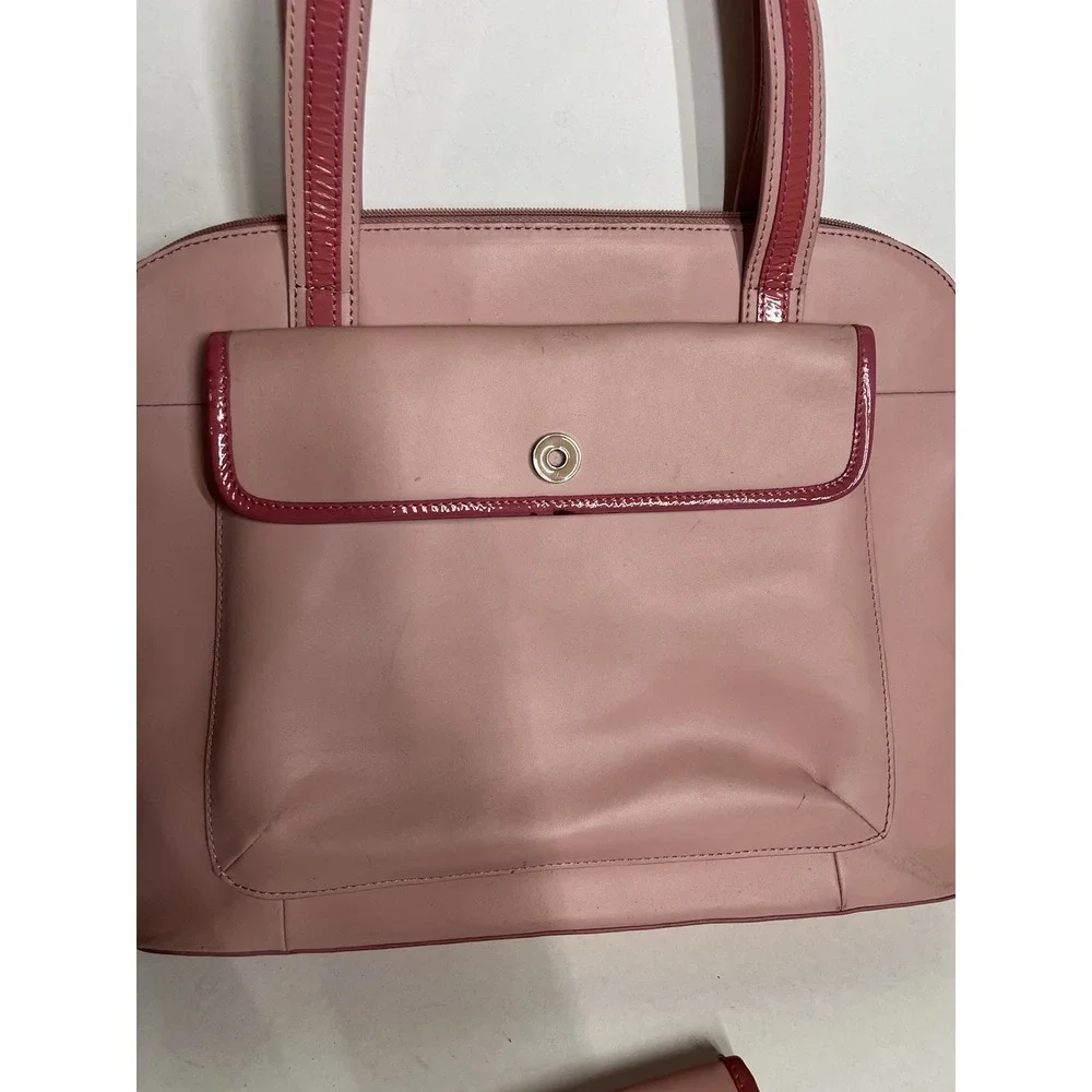 Franklin Covey Pink Leather Binder‎ Briefcase Laptop Bag